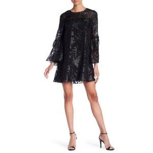 Laundry by Shelli Segal Black Sheer Lined Shimmery After 5 Party Dress Sz 2 NWT